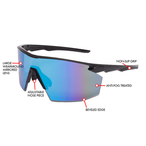 Lumara Mirrored Safety Glasses - Blue Lens