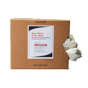 NSI New PFA White T-Shirt Cloth Rag Wipers - 10 lbs.