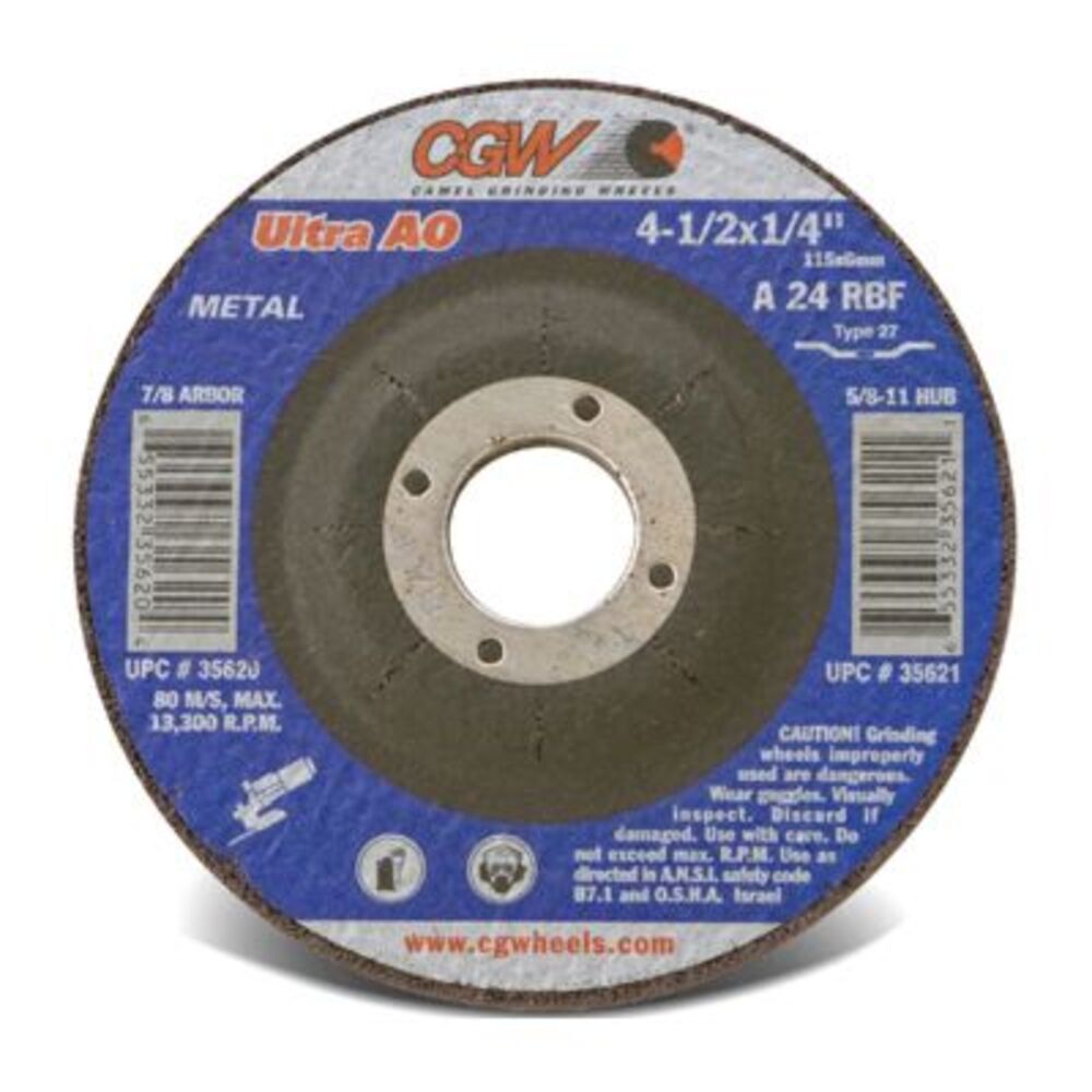 Depressed Center Grinding Wheel - 1/4 Inch (6.4mm) - Type 27
