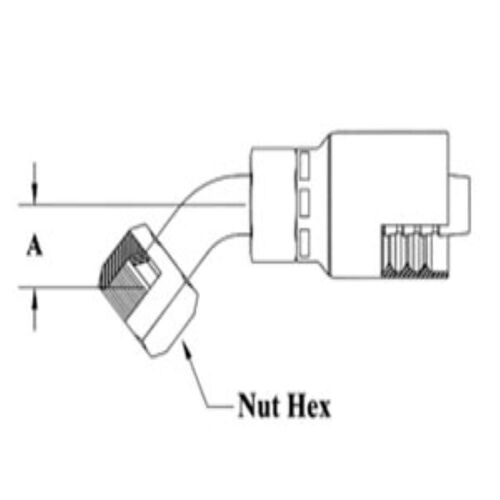 5/8 H 1-1/16X12 JIC/SAE DUAL 45 FE SWVL