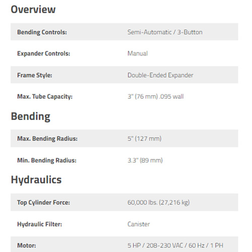 3-Button Control Automatic Pipe Bender