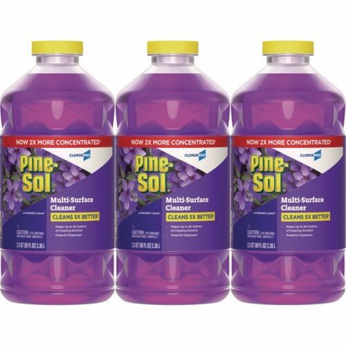 Pine-Sol Multi-Surface Cleaner Concentrated, Lavender Clean Scent, 80oz Bottle, 3/Carton