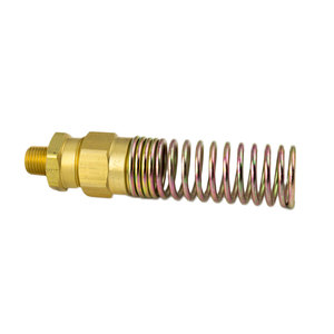 Brass DOT Air Brake Coupler Springguard Assembly - 3/8 Inch Hose Inner Diameter (HID) x 1/2 Inch Male Pipe Thread (MPT)