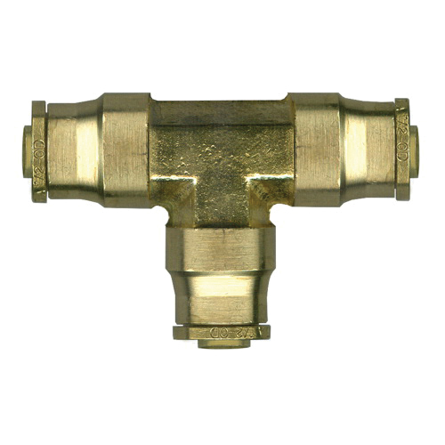 Brass Push-To-Connect - DOT Air Brake - Fittings For SAE J844D - Nylon Tubing Union Tee - 3/8 Inch Tube Outer Diameter