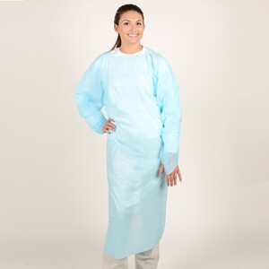 NSI ActivGARD® Polyethylene Gown with Thumb Loops, 100 per case - 45" -Blue