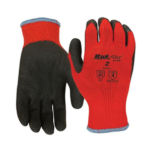 NSI Ruf-flex® 2 Black Latex Palm Coated Red Work Gloves, Large