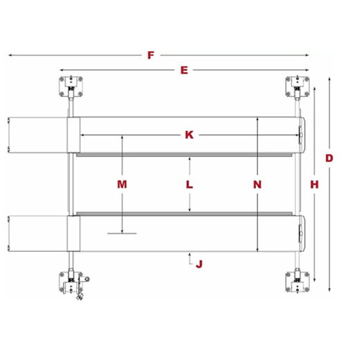 HD-9STX / 9,000lb Capacity 4 Post Lift / Narrow Width / High Lift