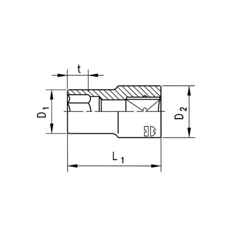 ZEBRA 1/2 Inch Powerdriv® (Hexagon) Socket - Long - 12mm