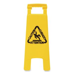 Site Safety Wet Floor Sign, 2-Sided, 10 X 2 X 26, Yellow