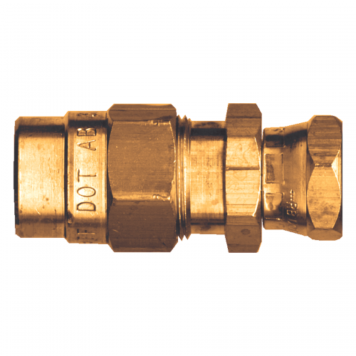 Brass DOT Air Brake - Swivel Coupler Assembly  - 3/8 In Hose Inner Diameter (HID) x 3/8 In Male Pipe Thread (MPT)