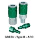 Type B 1/4 Inch  Green Air Nipple Fnpt Aro