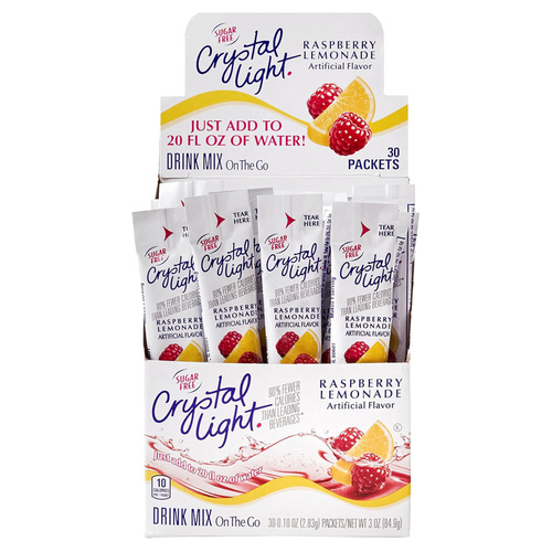 Crystal Light On the Go, Raspberry Lemonade, 0.16 oz Packets, 30/Box