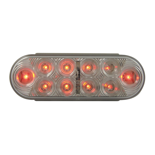 Red Stop/Turn Oval Clear Lens 10 LED 6 1/2