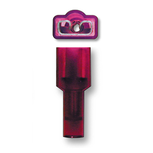 Red Female Spade Connector Fully-Insulated 1/4