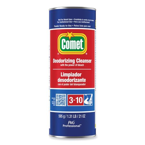 Deodorizing Cleanser with Bleach, Powder, 21 oz Canister, 24/Carton