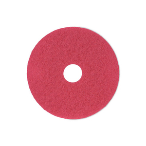 Buffing Floor Pads, 17" Dia, Red, 5/Car