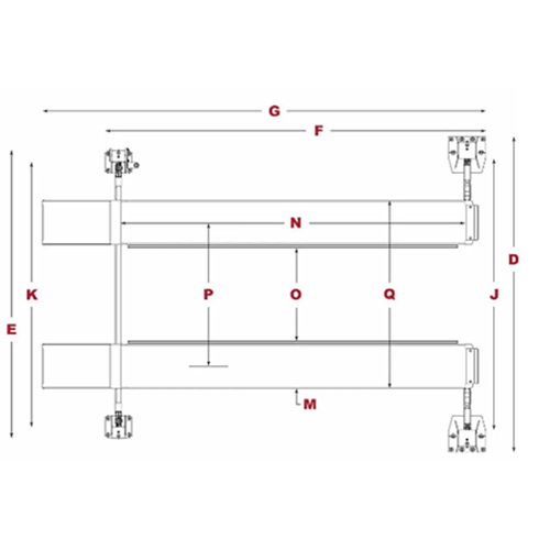 HDS-14P / 14,000lb Capacity 4 Post Lift with Open Front