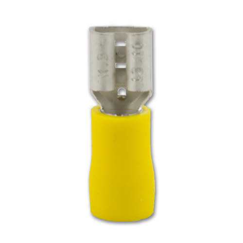 Female Spade Terminal 6.3MM Yellow Gauge 1210 Vinyl Insulated