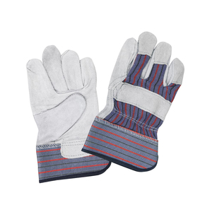 NSI Leather Palm Safety Cuff Work Gloves - 12 pair/package