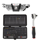 ZEBRA 1/4 INCH RATCHET COMBO WRENCH ASSORTMENT W/ BIT ASSORTMENT BUNDLE