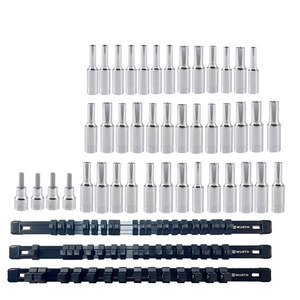 Zebra Step Down Socket Package 9 Total Pieces With FREE Red Aluminum Socket Organizer Rail Set