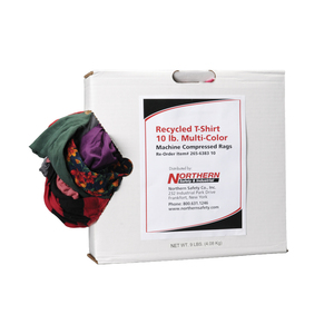 NSI Recycled Multi-Colored T-Shirt Cloth Rag Wipers - 10 lbs.