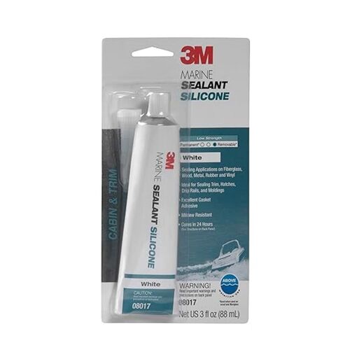 3M™ Marine Grade Silicone Sealant, White, 3 oz Tube