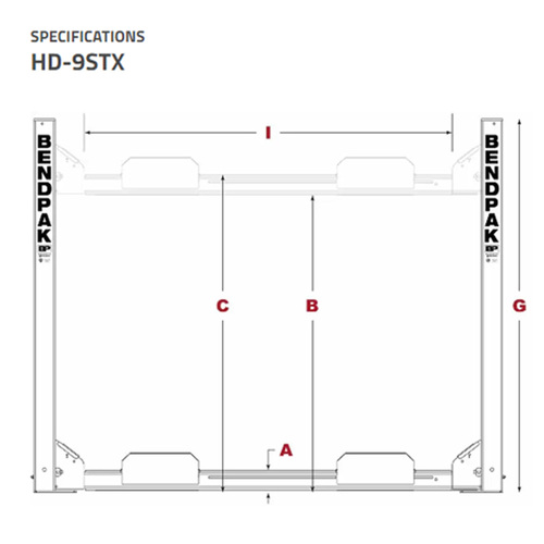 HD-9STX / 9,000lb Capacity 4 Post Lift / Narrow Width / High Lift