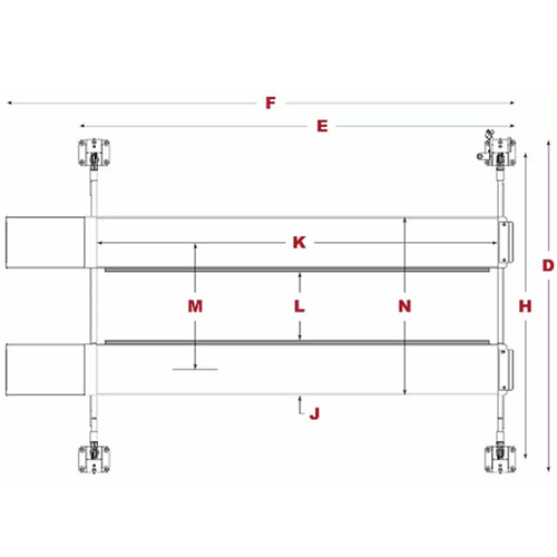 HDS-40 / 40,000lbs Capacity 4 Post Lift Regular Length