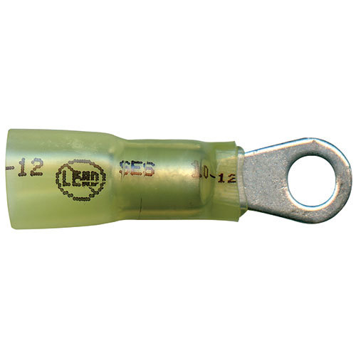 Supreme Solder/Seal #10 Stud Ring Connector - Yellow - 12-10 AWG