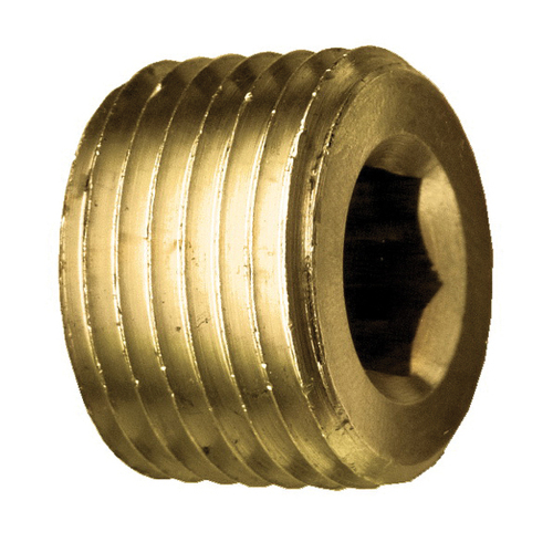 Brass Pipe - Fittings Plug Hex Countersunk - 1/4 Inch Pipe