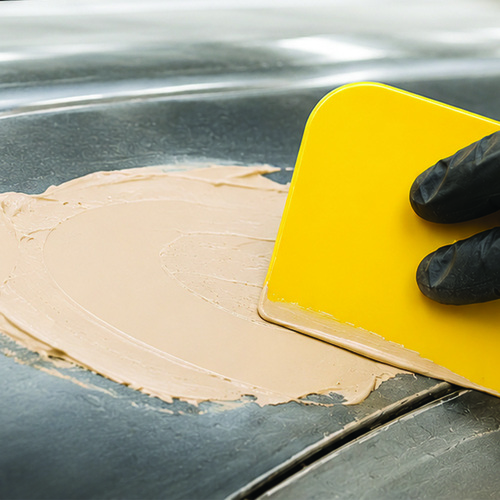 Flexible Plastic Spreader - Yellow - 4 Inch x 3 Inch
