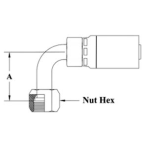 1/2 HOSE 11/16X16 90 ORF FE SWVL