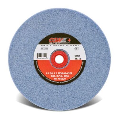 Bench and Pedestal Wheel - 8 x 1 x 11/4 - Type 1 - 36 Grit - Hardness K - Blue