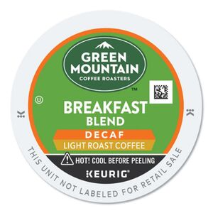 Green Mountain Coffee Breakfast Blend Decaf Coffee K-Cups, 24/Box
