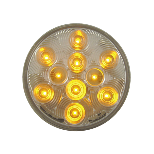 Amber Signal Clear Round Lens 10 LEDS 4 1/4