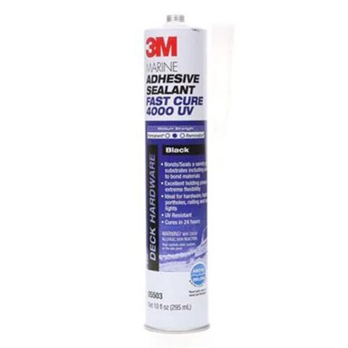 3M Marine Adhesive Sealant 4000 UV, Black, 295 mL Cartridge