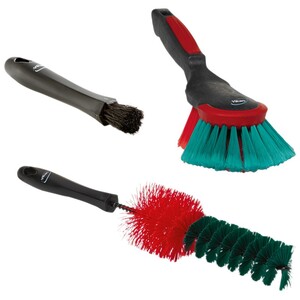 Vikan® Interior & Exterior Brush Set w/ 3 Brushes, Transport Line
