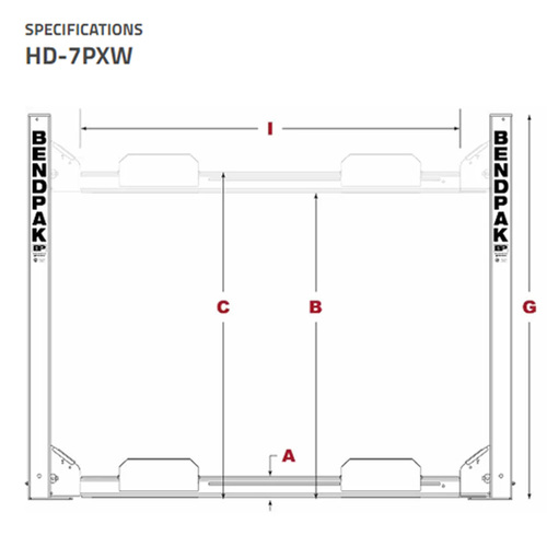 HD-7PXW / 7,000lb Capacity 4 Post Vehicle Display Lift / Tall