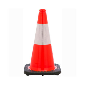 JBC 18" Orange & 6" Reflective Collar Heavy-Duty Traffic Safety Cone