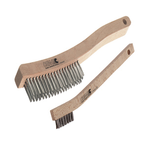 Scratch Brush With Curved Handle and Hang-Up Hole - 3 x 19 Rows